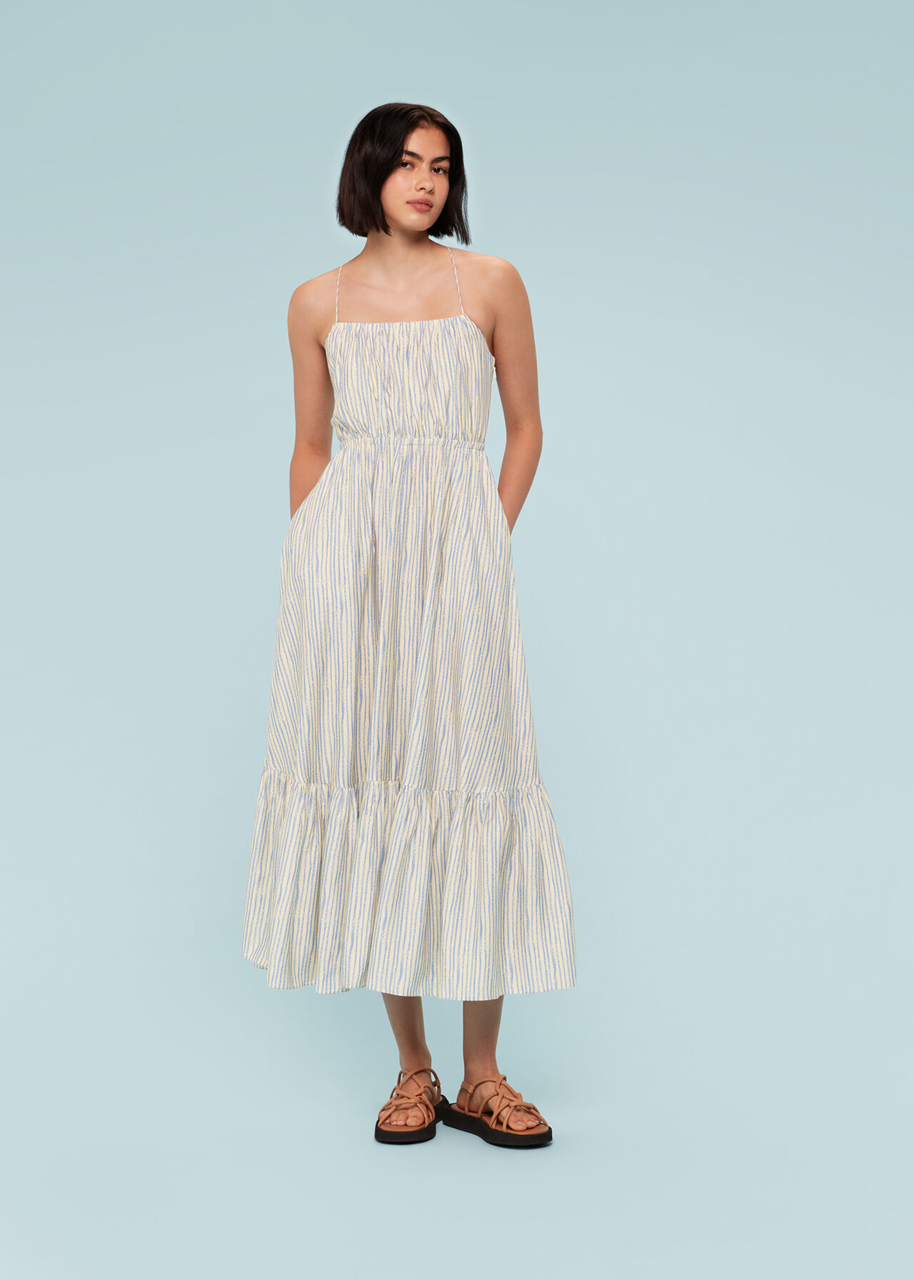 Pastel Stripe Silk Mix Dress