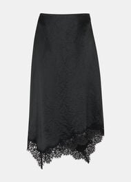 Lace Trim Midi Skirt