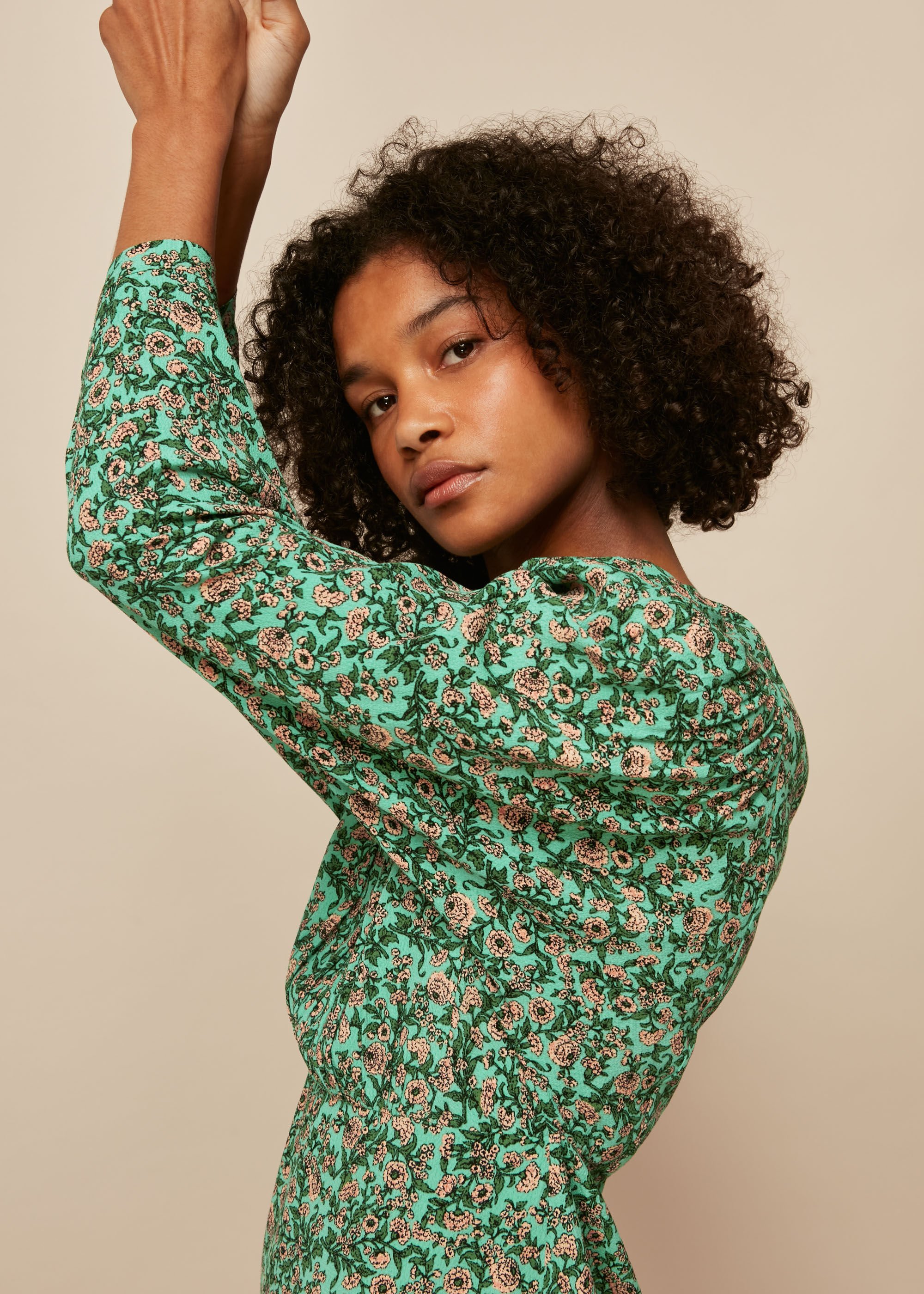 Multicolour Heath Floral Print Dress | WHISTLES | Whistles US |