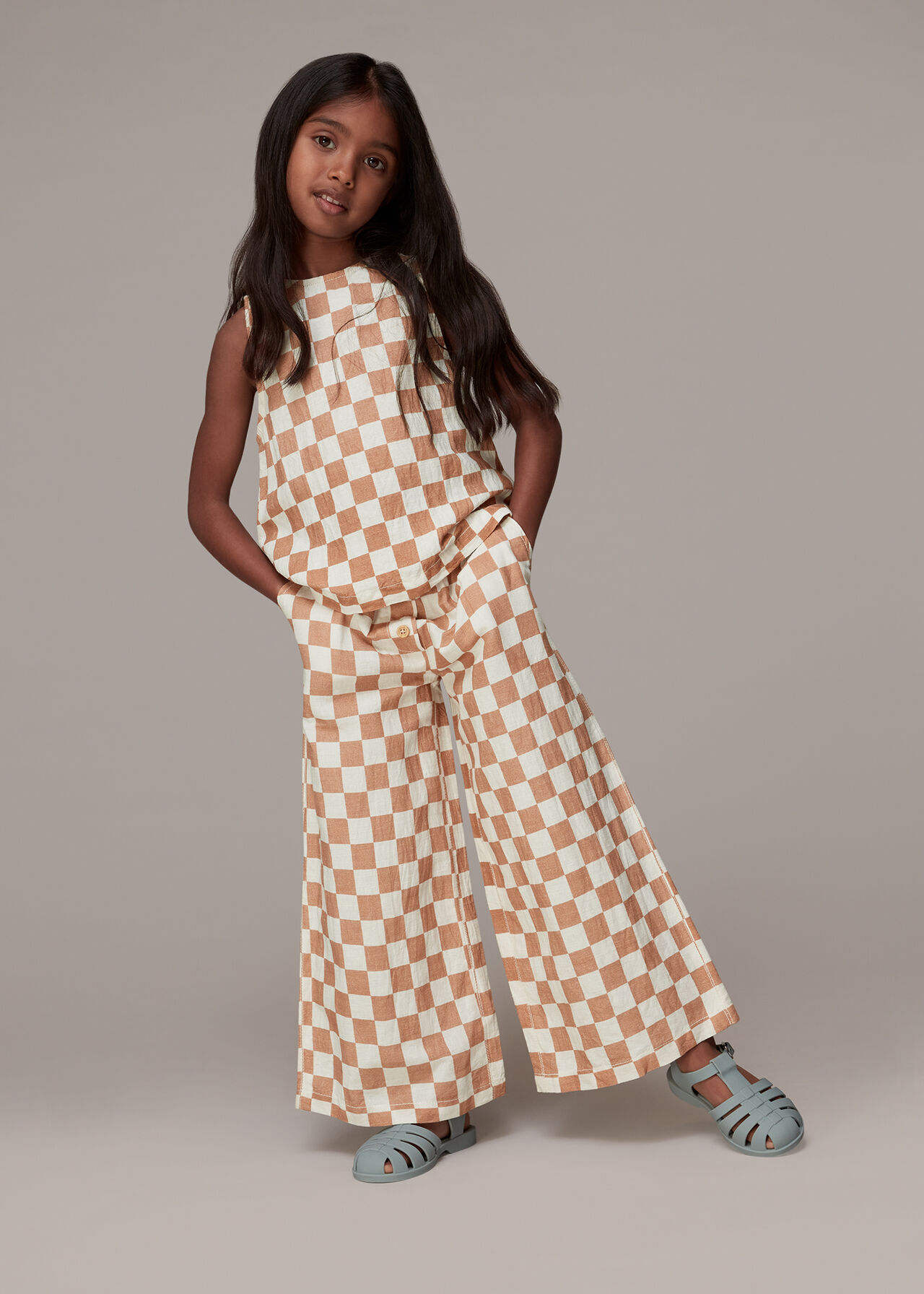 Checkerboard Wide Leg Trouser
