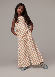 Checkerboard Wide Leg Trouser