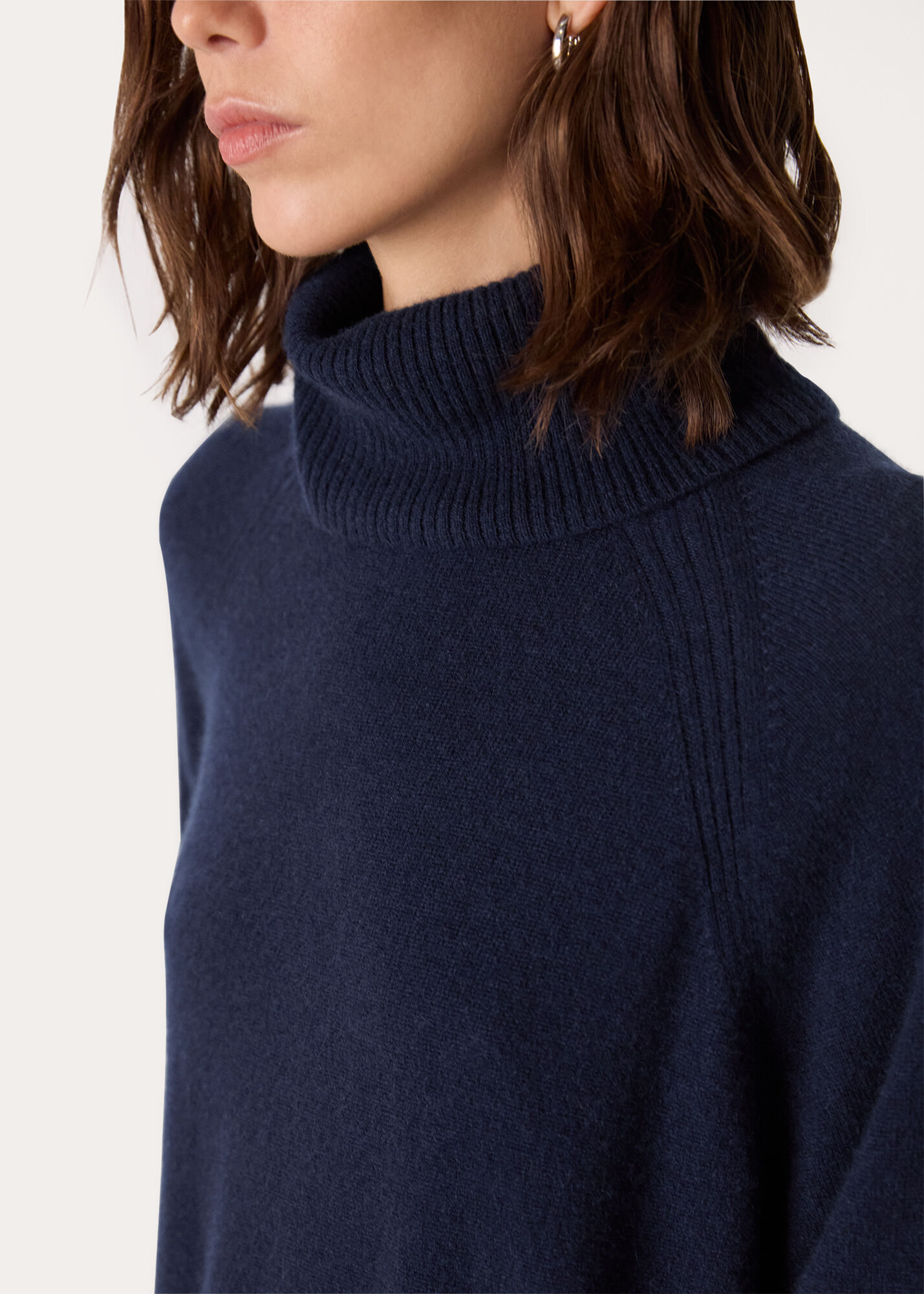 Kingsland Ladies Rollneck Sweater – Navy Turtleneck With Shield