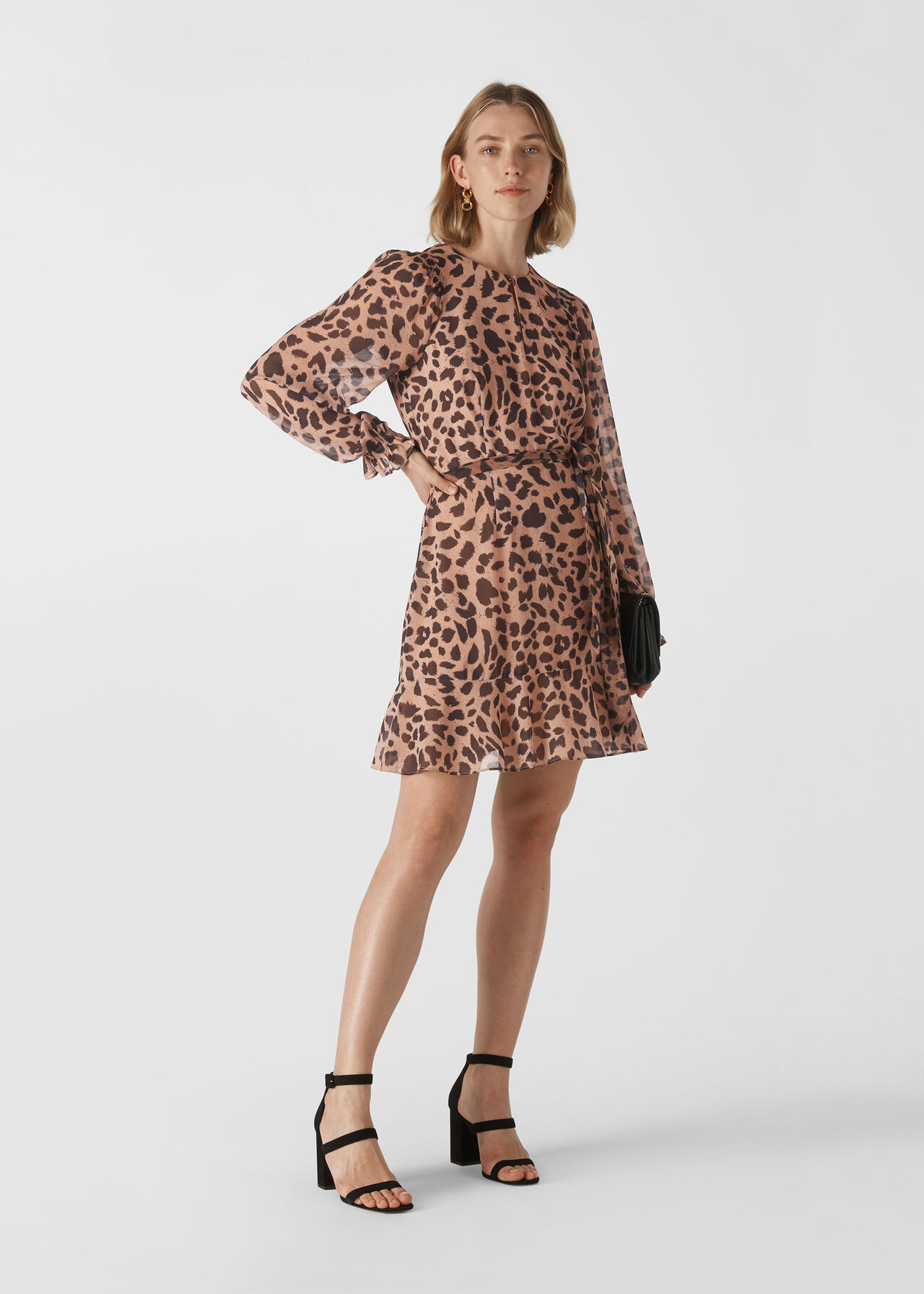 Leopard Print Brushed Flippy Dress | WHISTLES