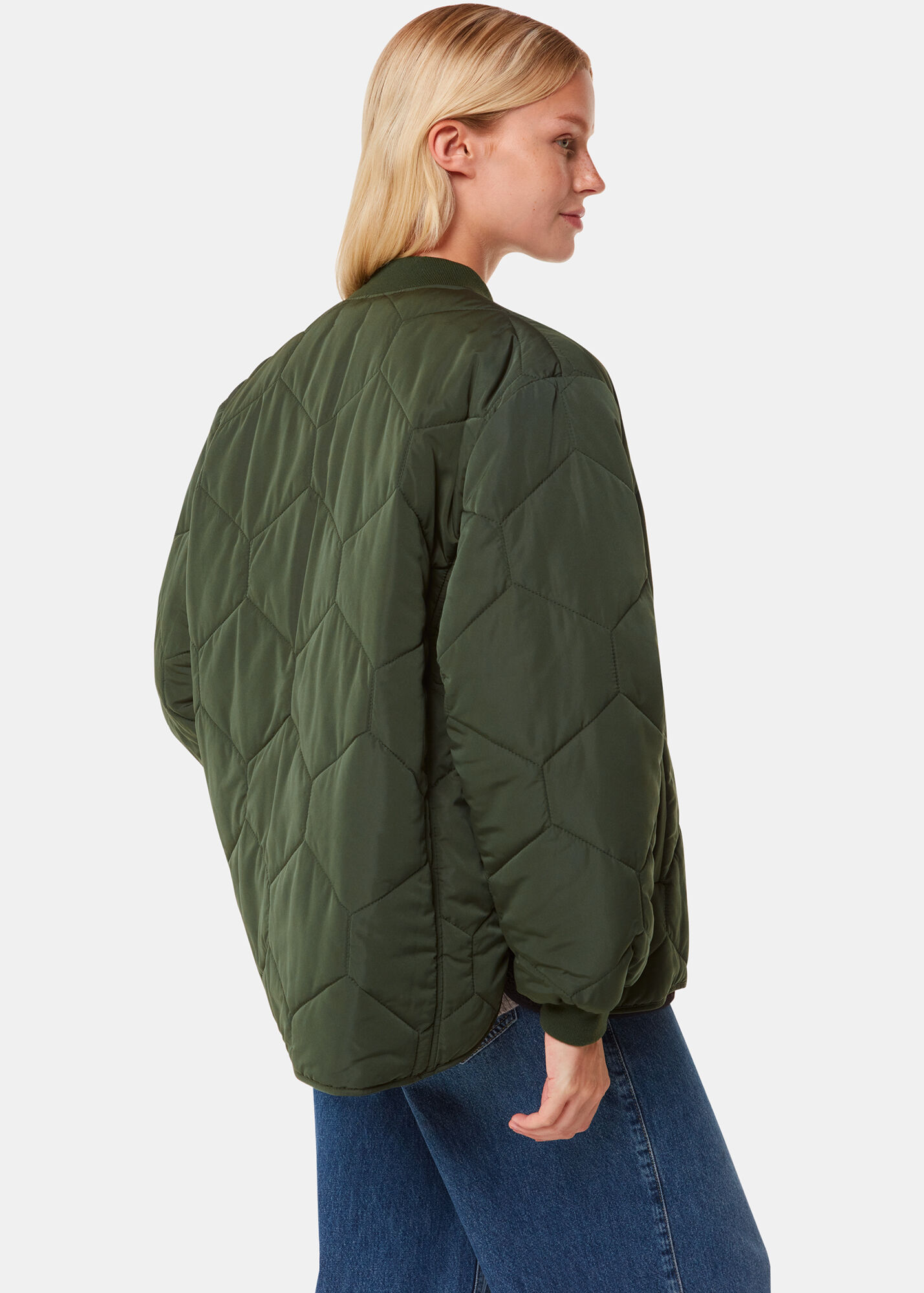 Khaki Ida Short Quilted Coat WHISTLES