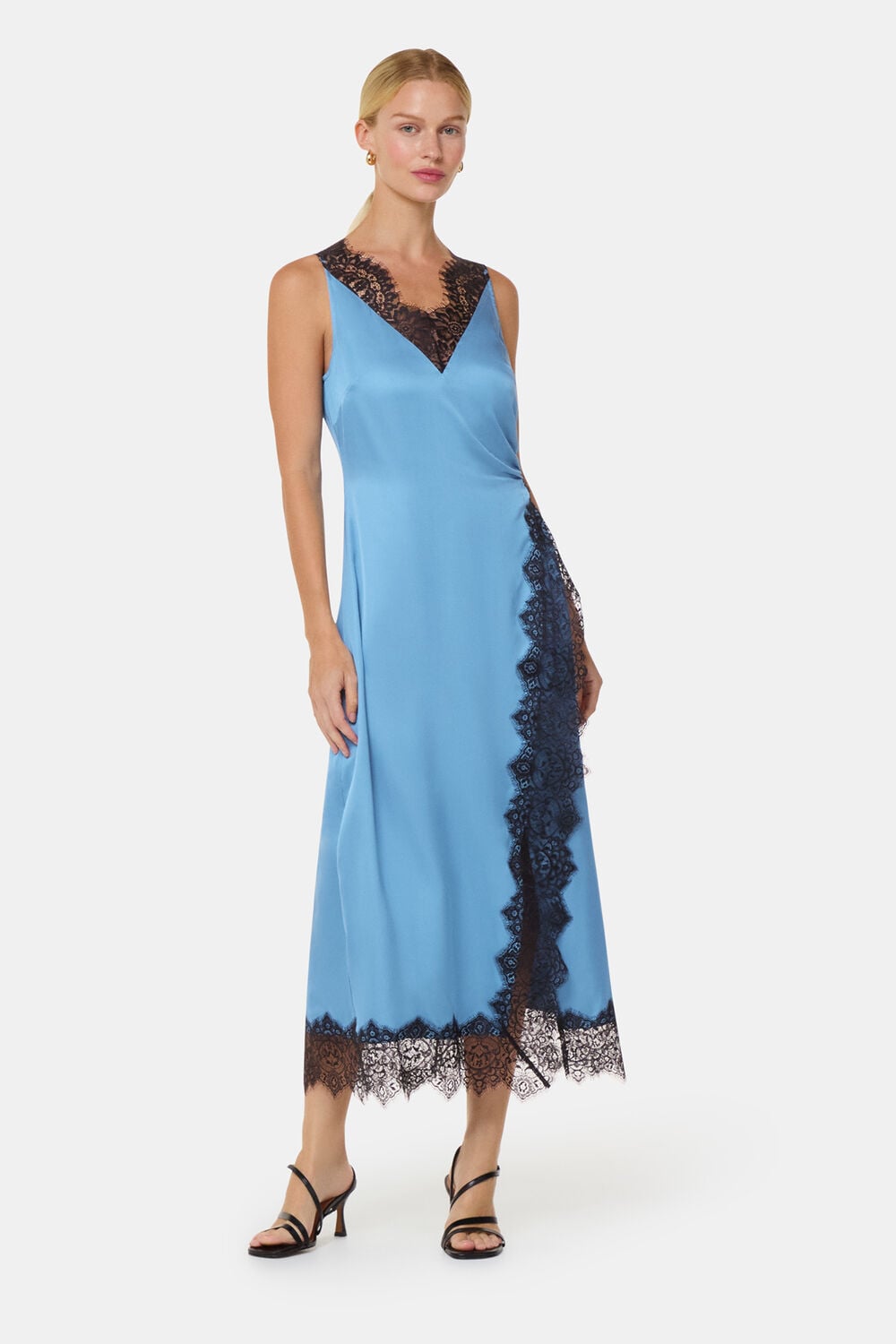 Iris Lace Detail Wrap Dress