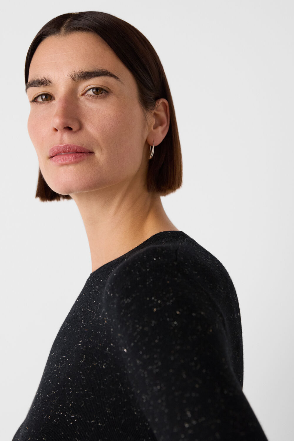 Black Annie Sparkle Knit Sweater Dress