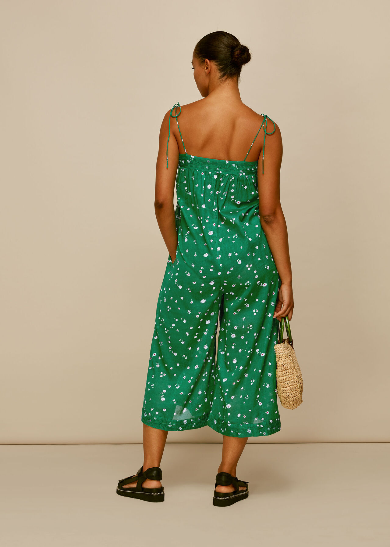 Primula Print Beach Jumpsuit Green/Multi