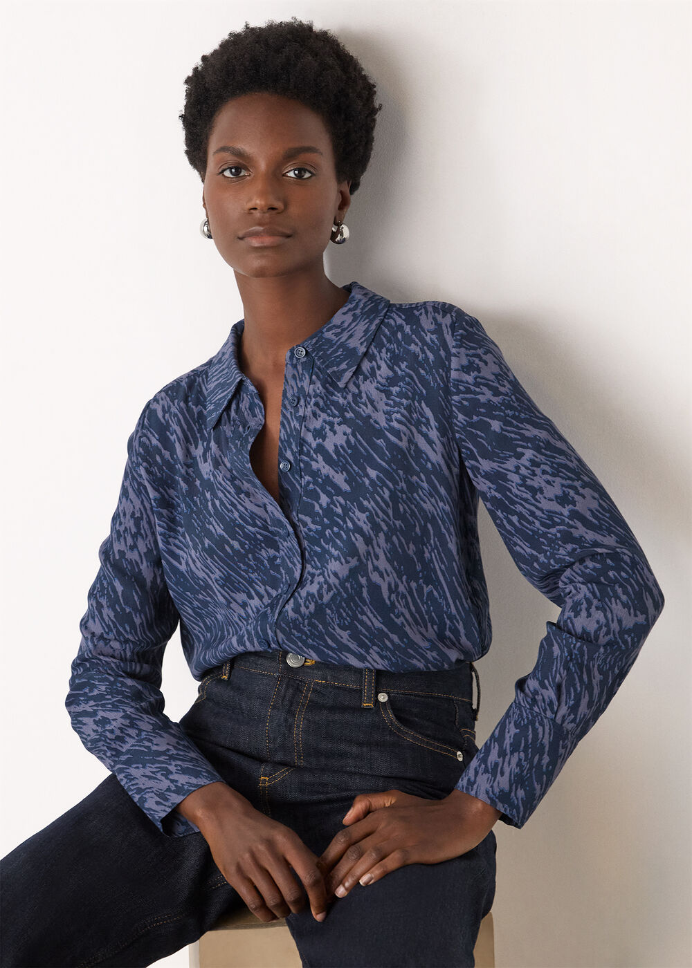 Abstract Marks Collared Shirt