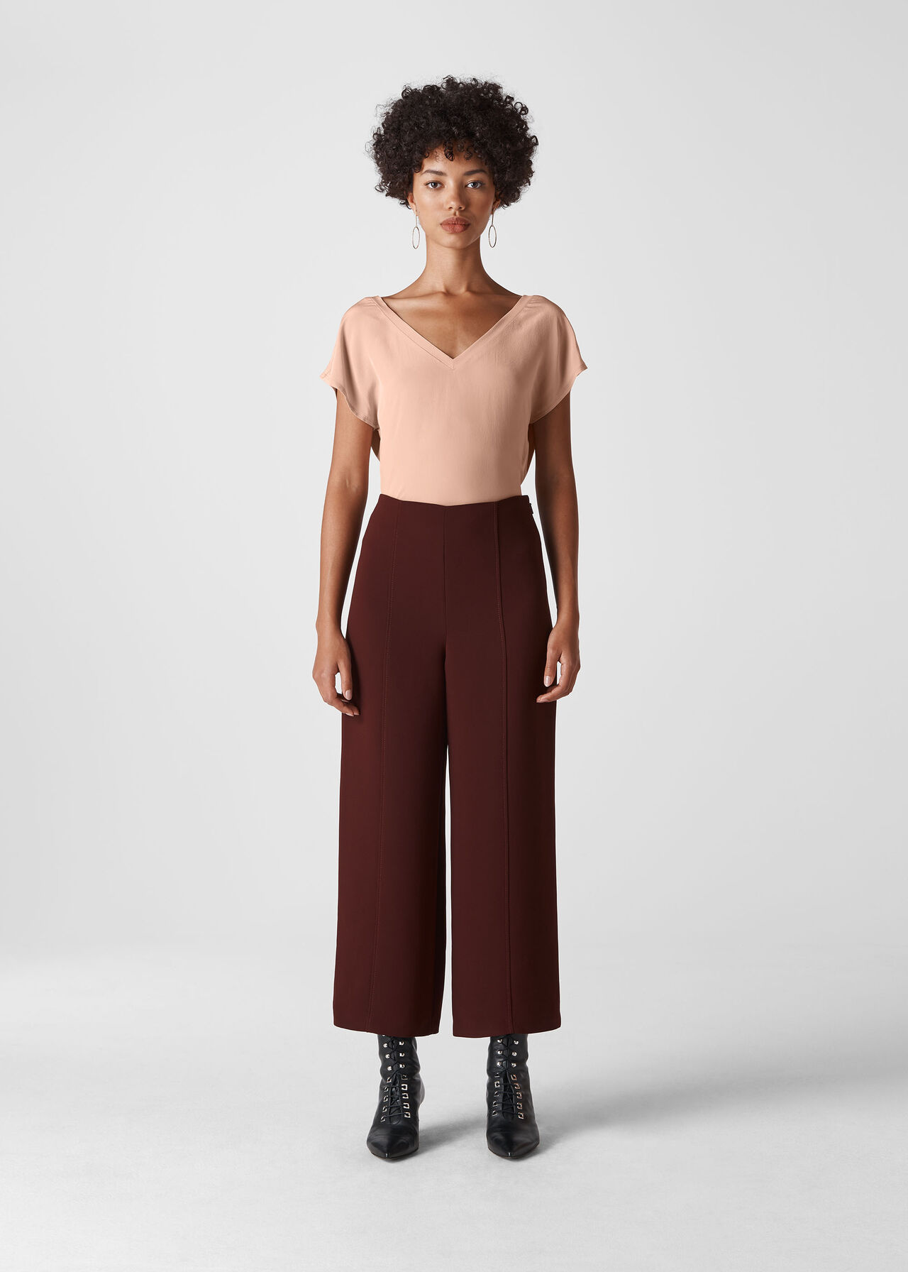V Neck Silk Front Top