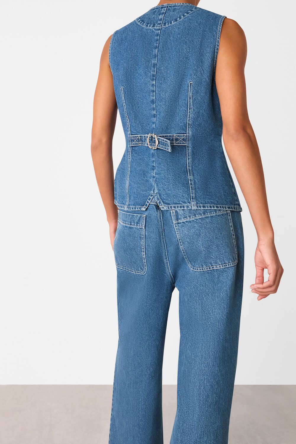 Denim Slim Fit Cotton Waistcoat