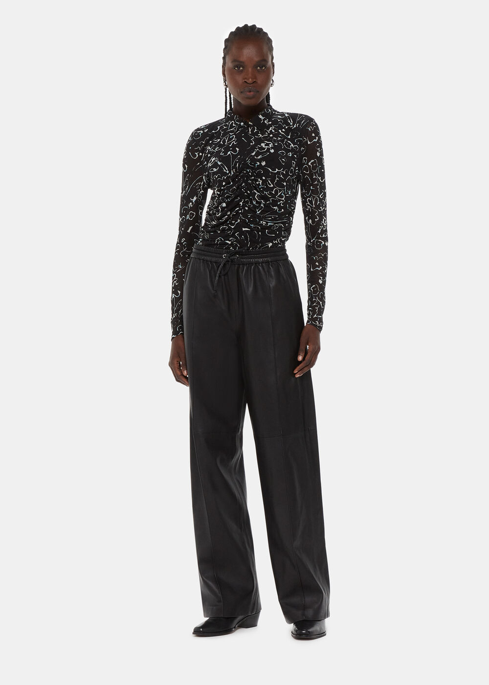 Scribble Bouquet Ruched Top