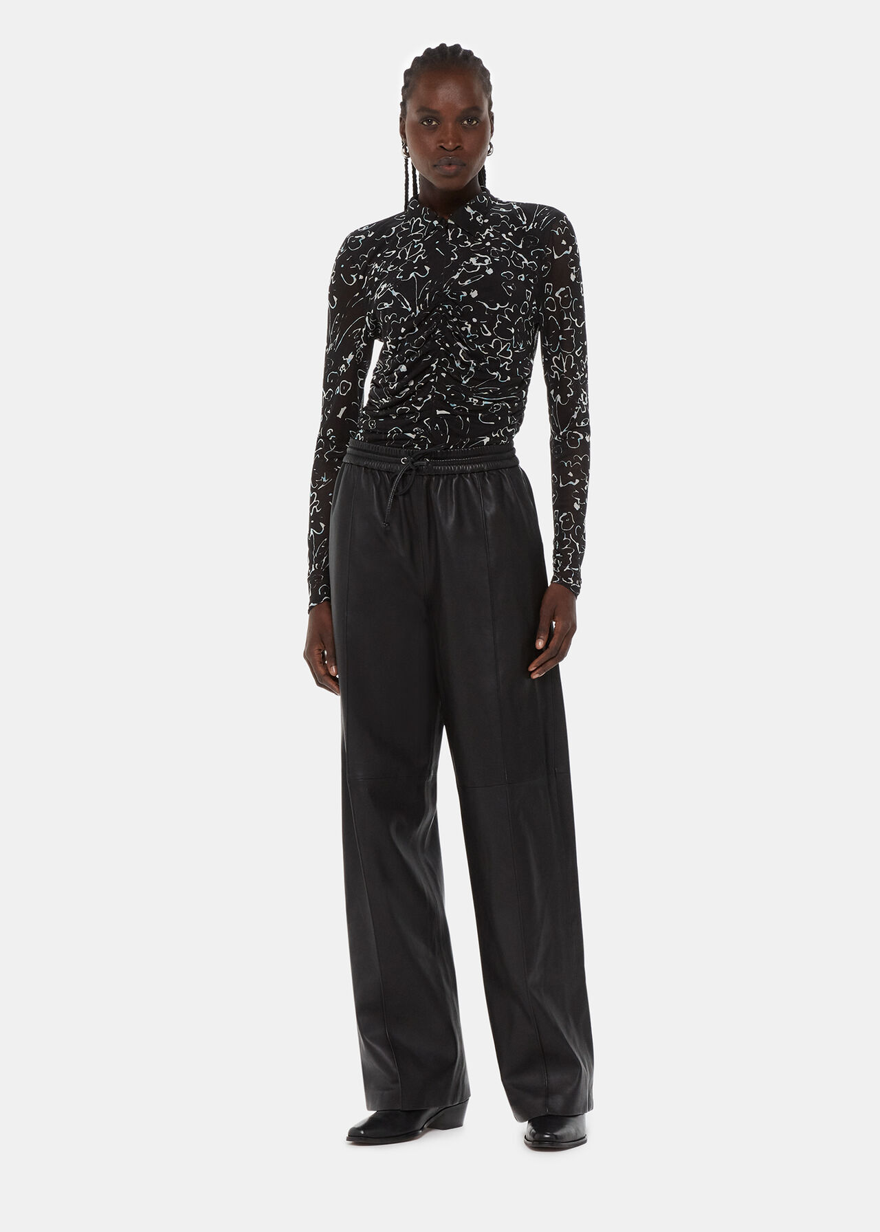 Scribble Bouquet Ruched Top