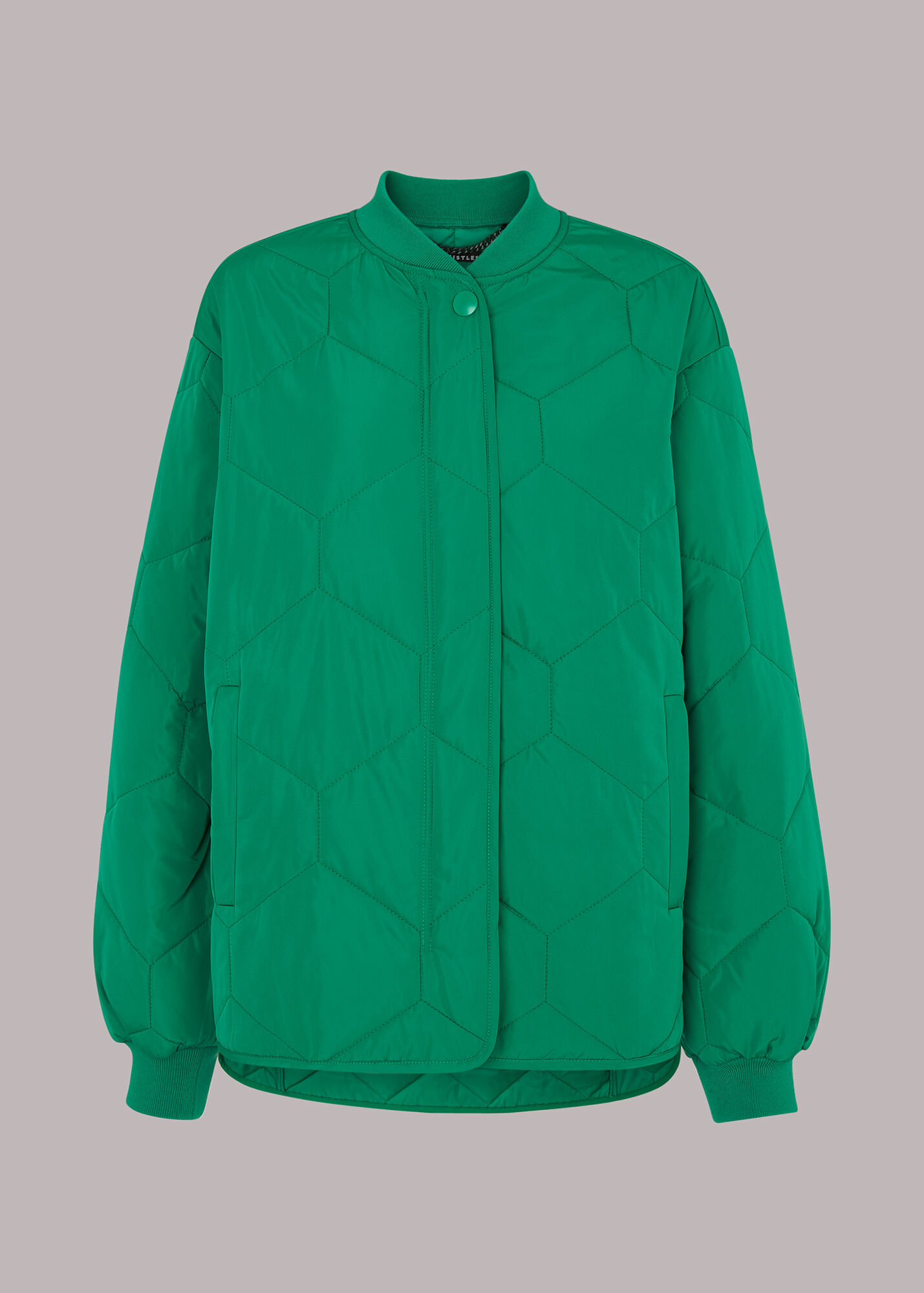 Green Ida Short Quilted Coat WHISTLES