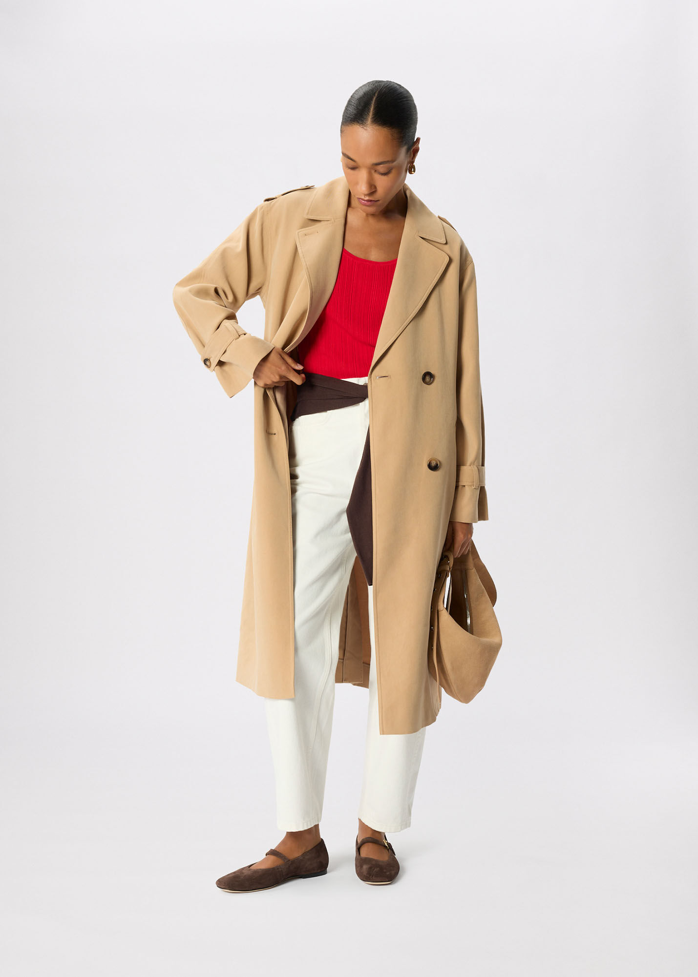 Neutral Riley Trench Coat | WHISTLES | Whistles UK |