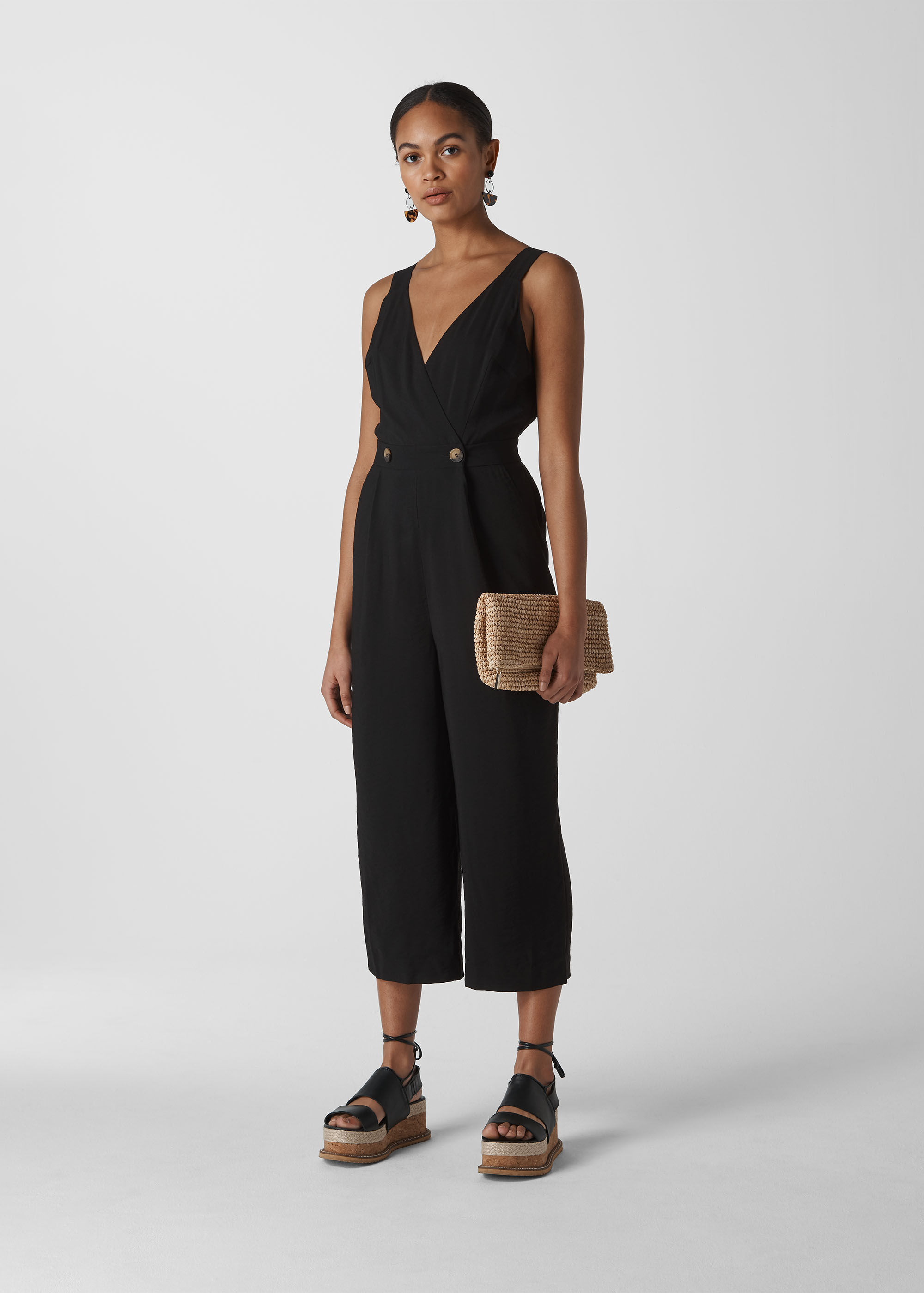 Whistles lara button on sale jumpsuit