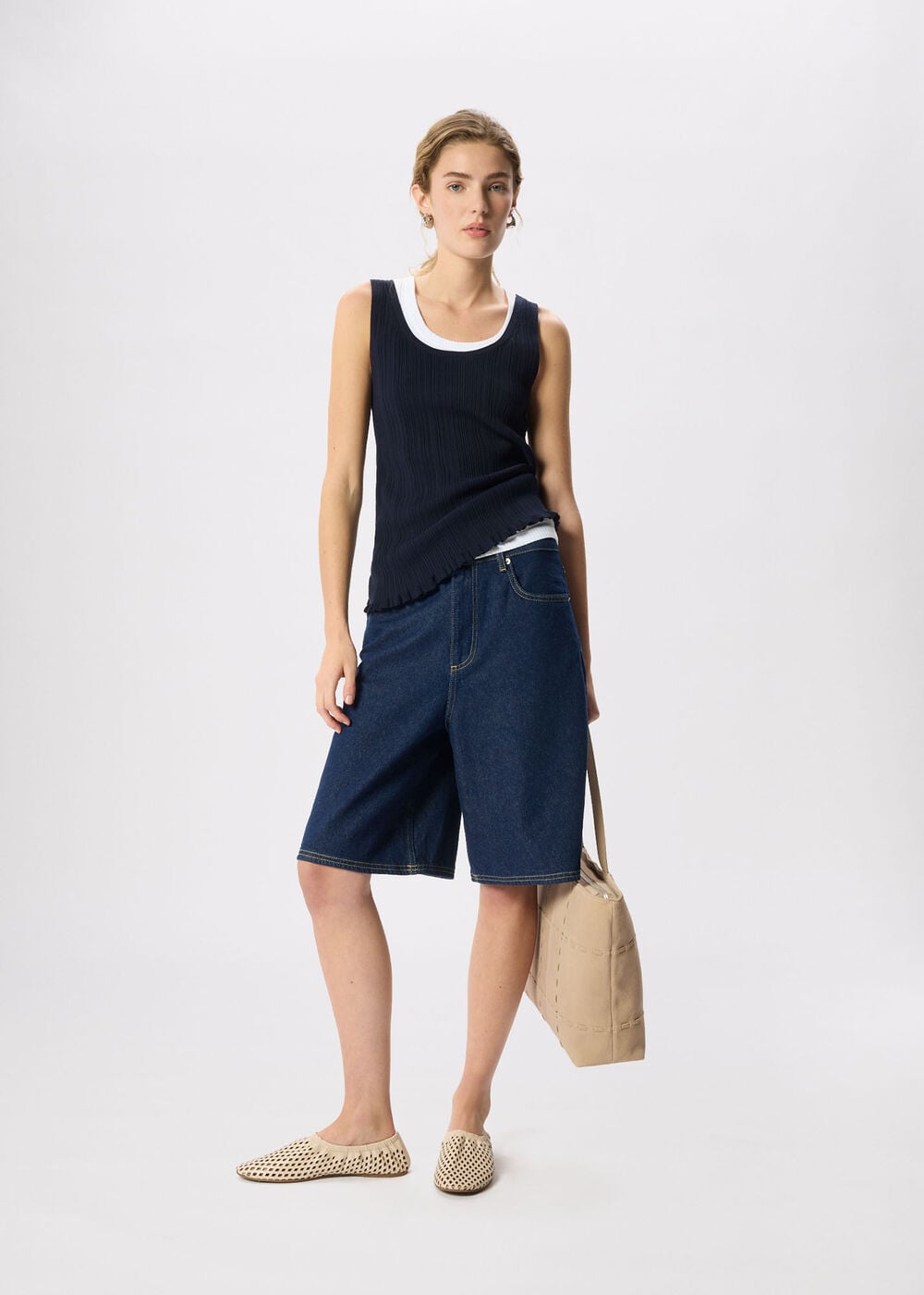 Frill Hem Knitted Vest