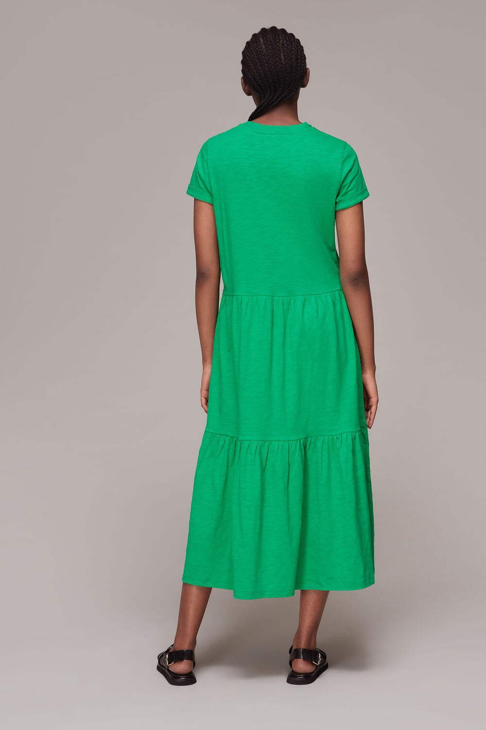 Tiered Jersey Midi Dress
