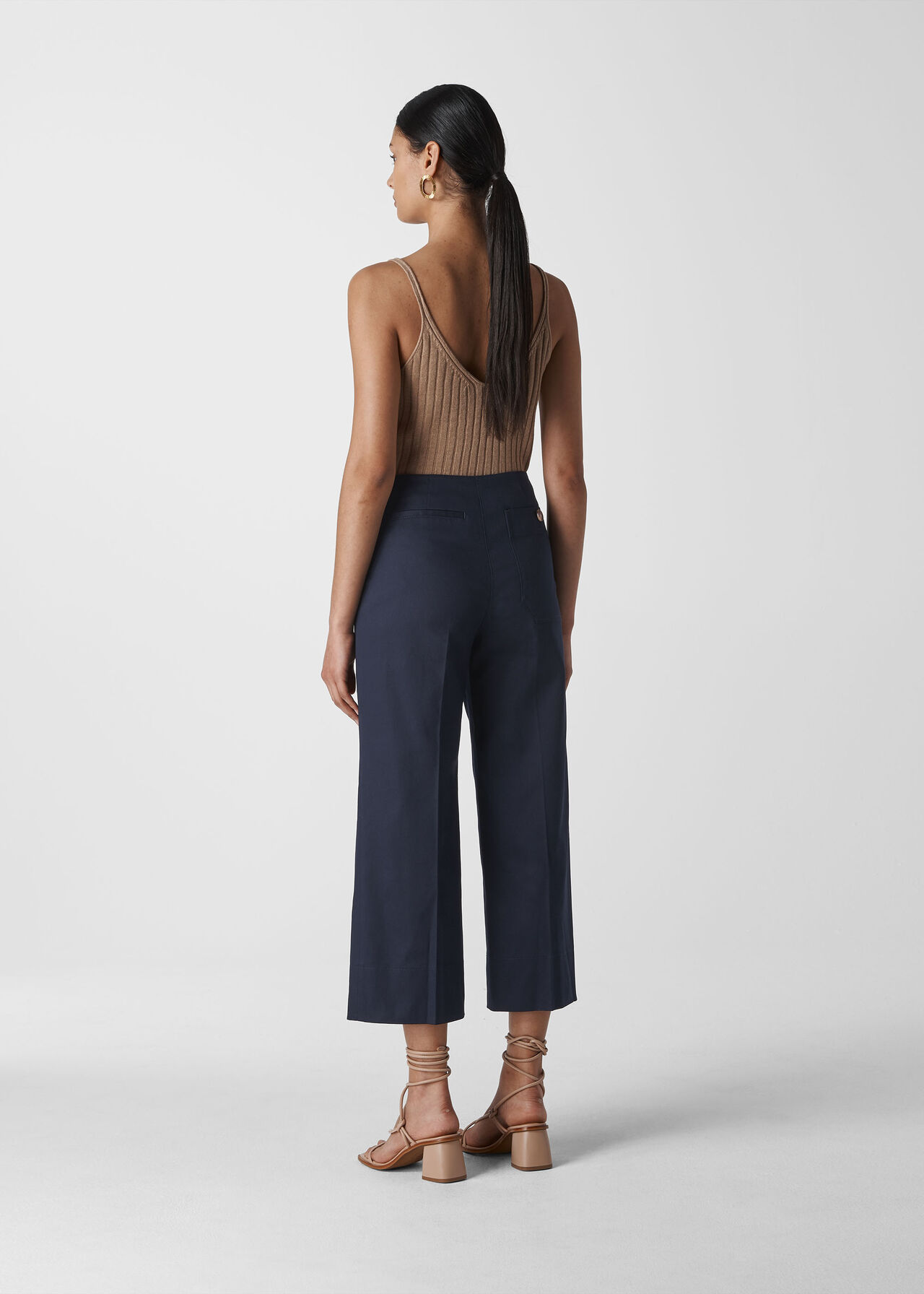 Heidi Button Front Trouser Navy