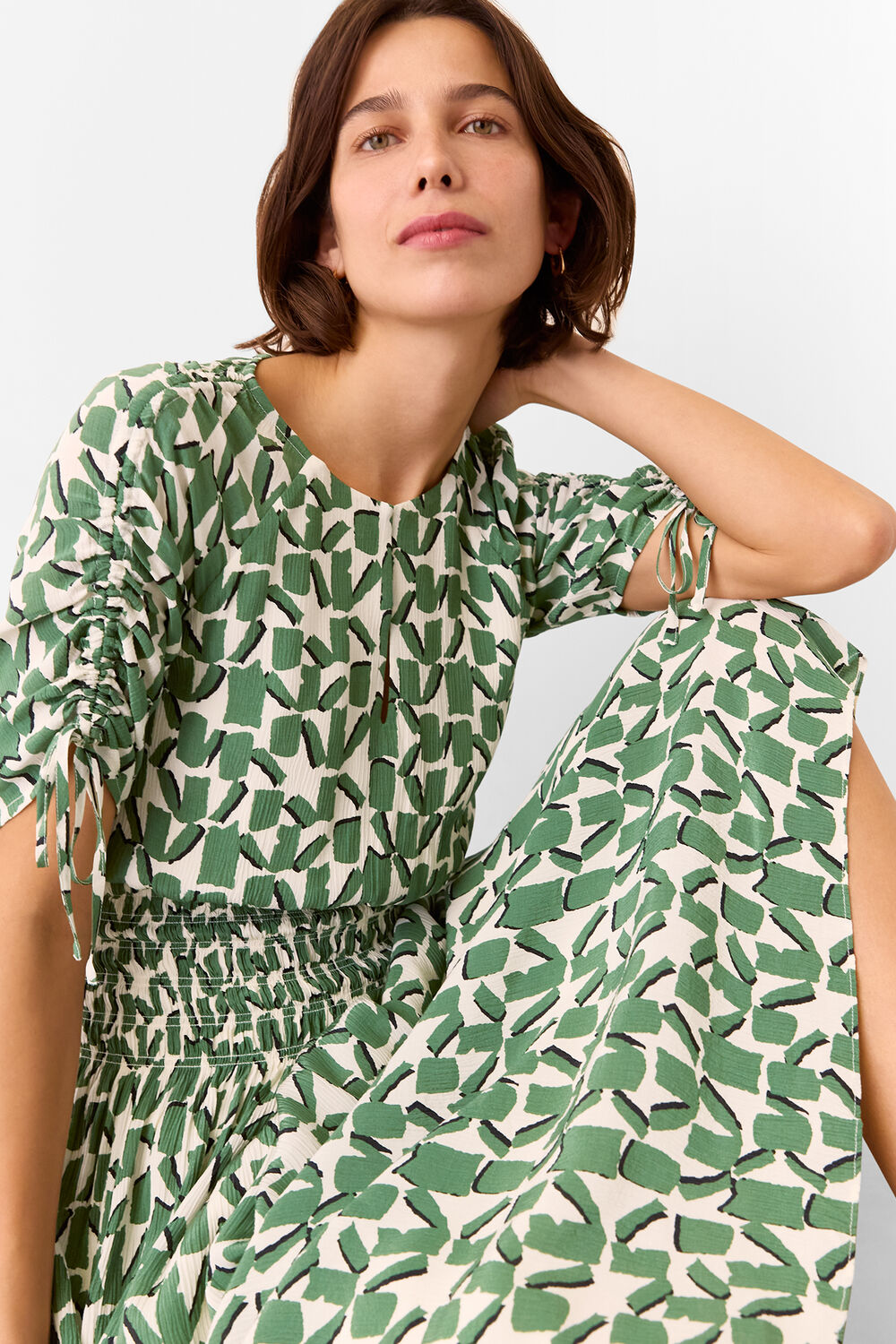 Abstract Squares Midi Dress