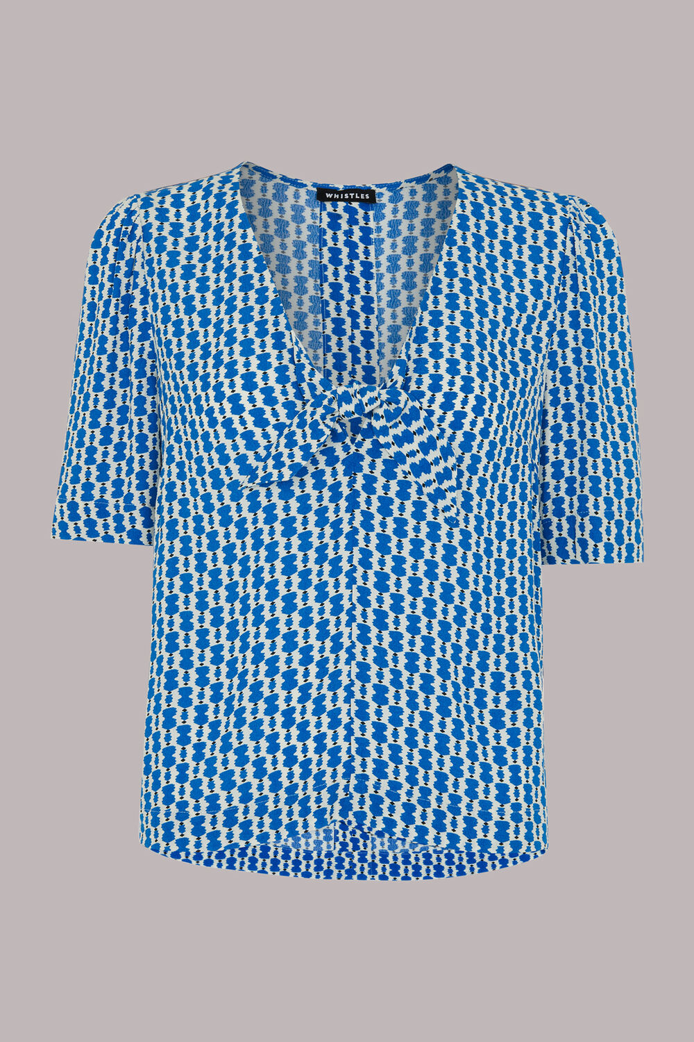 Blue Vertical Stack Bow Top
