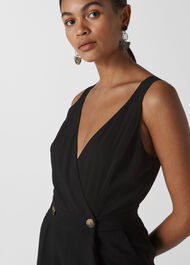 Lara Button Jumpsuit Black
