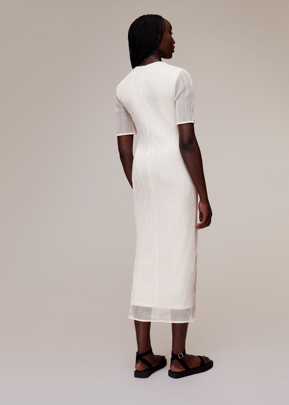Keyhole Sequin Midi Dress