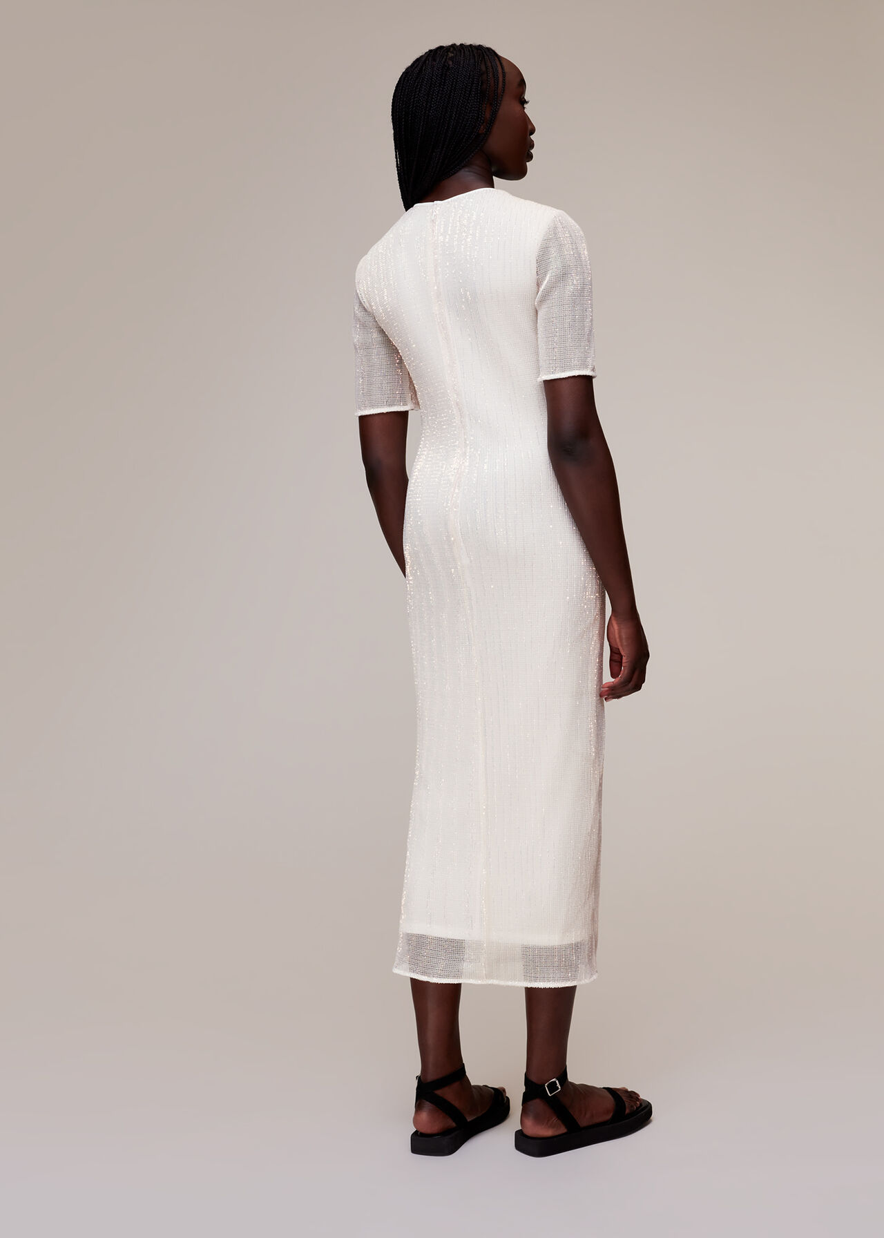 Keyhole Sequin Midi Dress