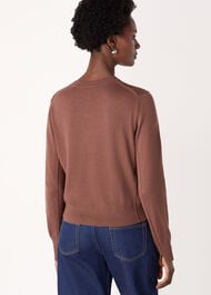 Fine Gauge Crew Neck Cardigan