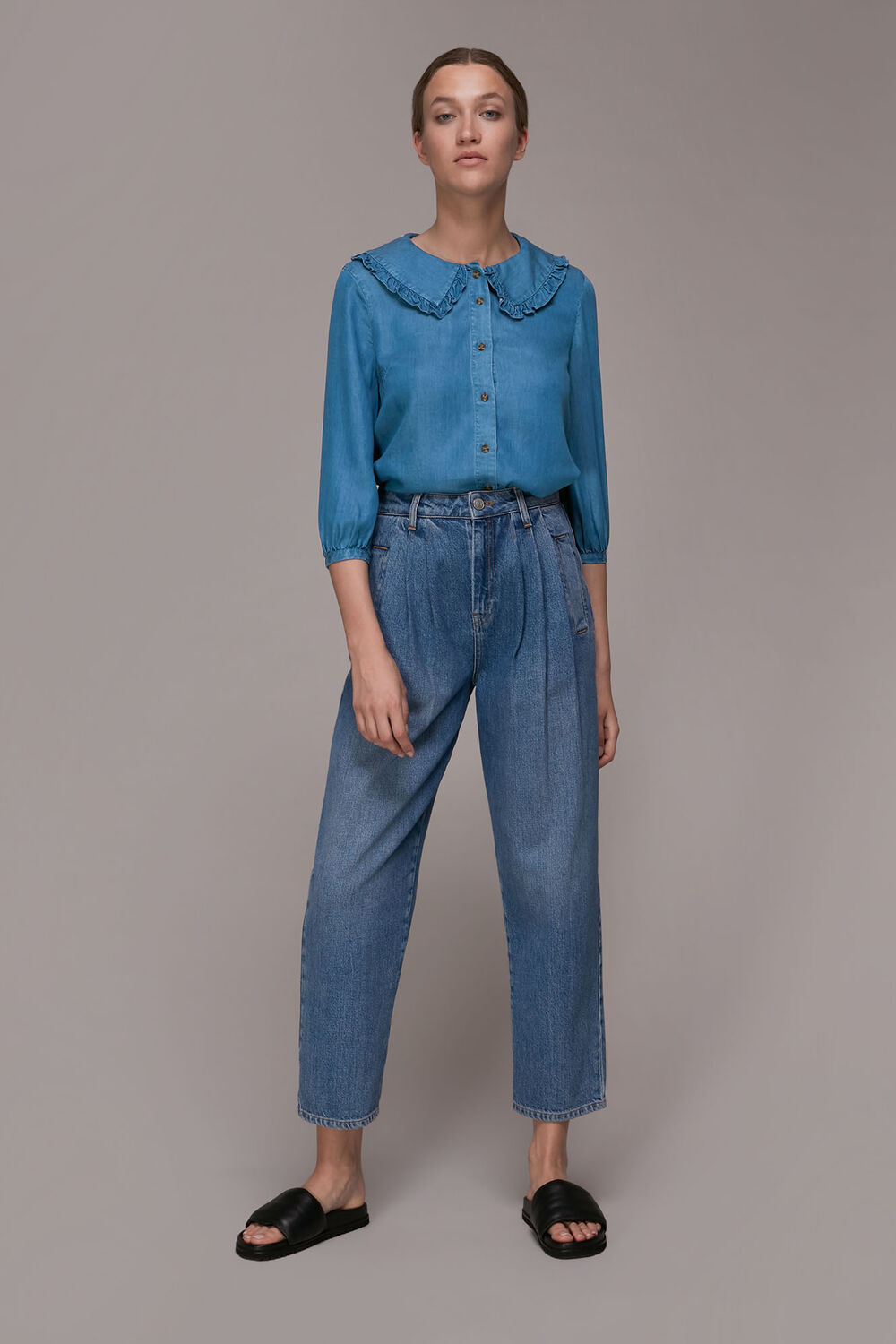 Collar Detail Denim Shirt