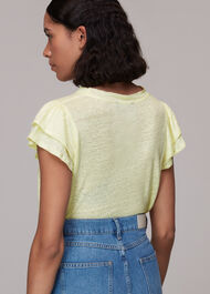Laura Linen Frill Sleeve Top