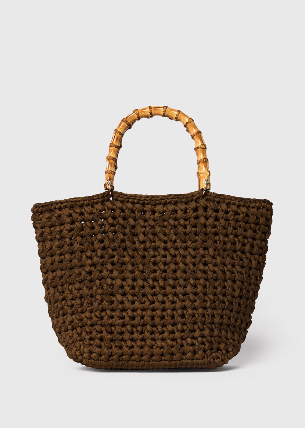 Bamboo Handle Crochet Bag