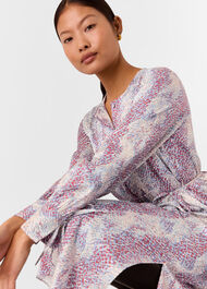 Petite Mottled Snake Print Midi Dress