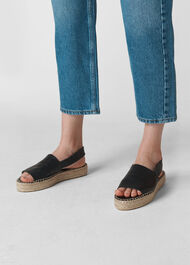 Nile Slingback Espadrille Black