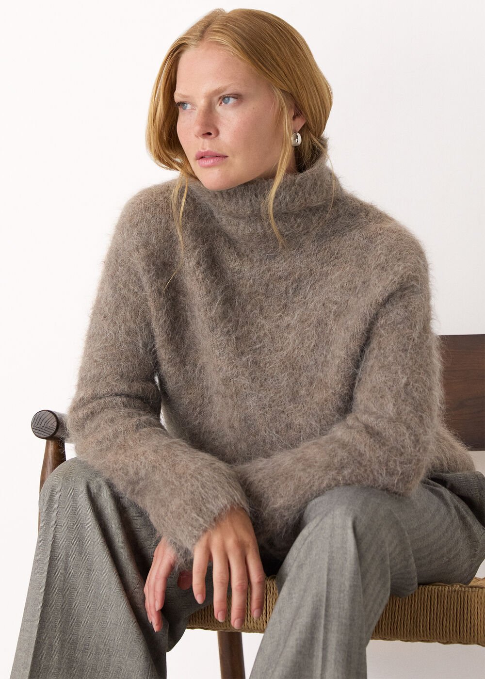 Alpaca Blend Funnel Knit