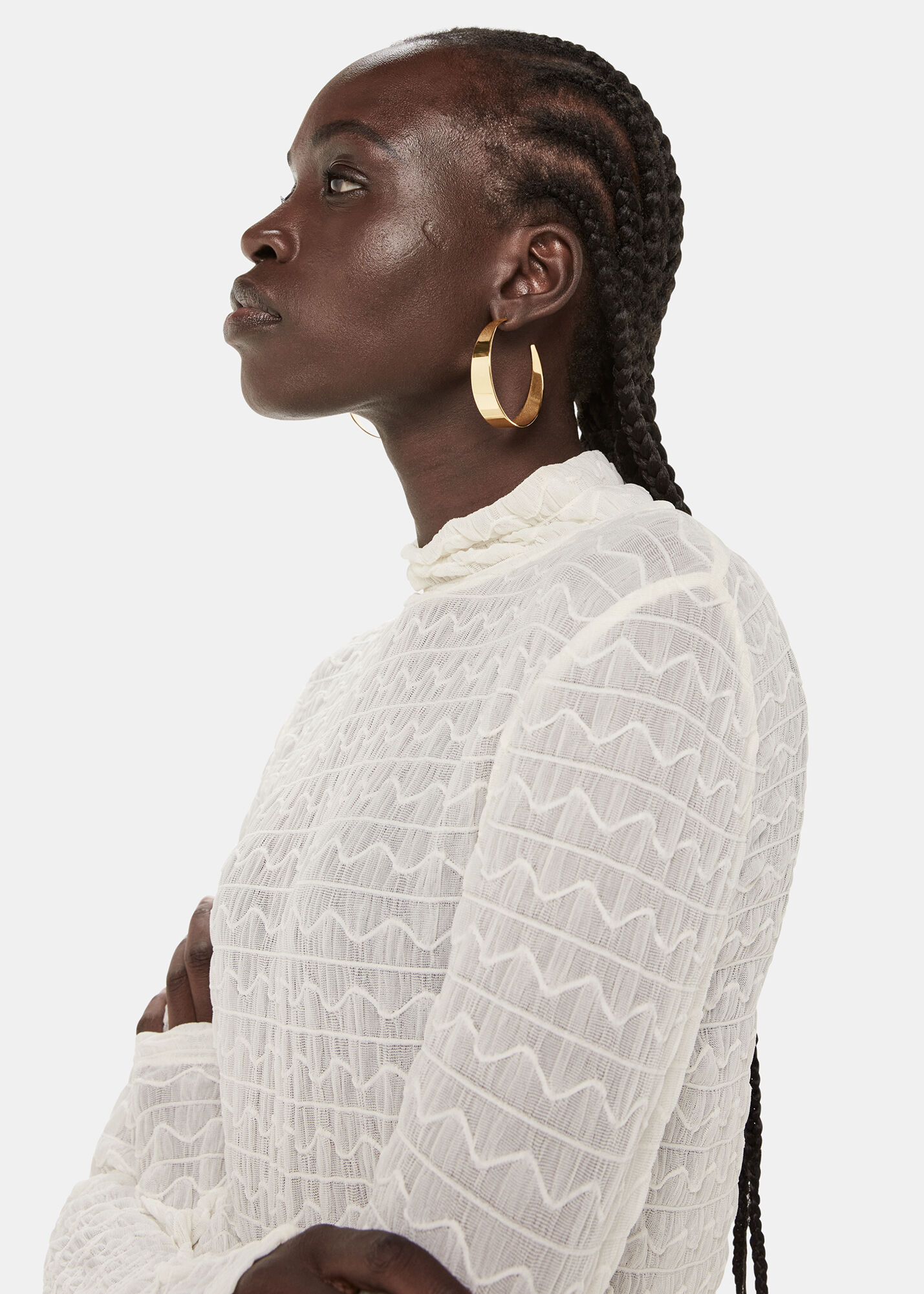 Large flat shop hoop earrings