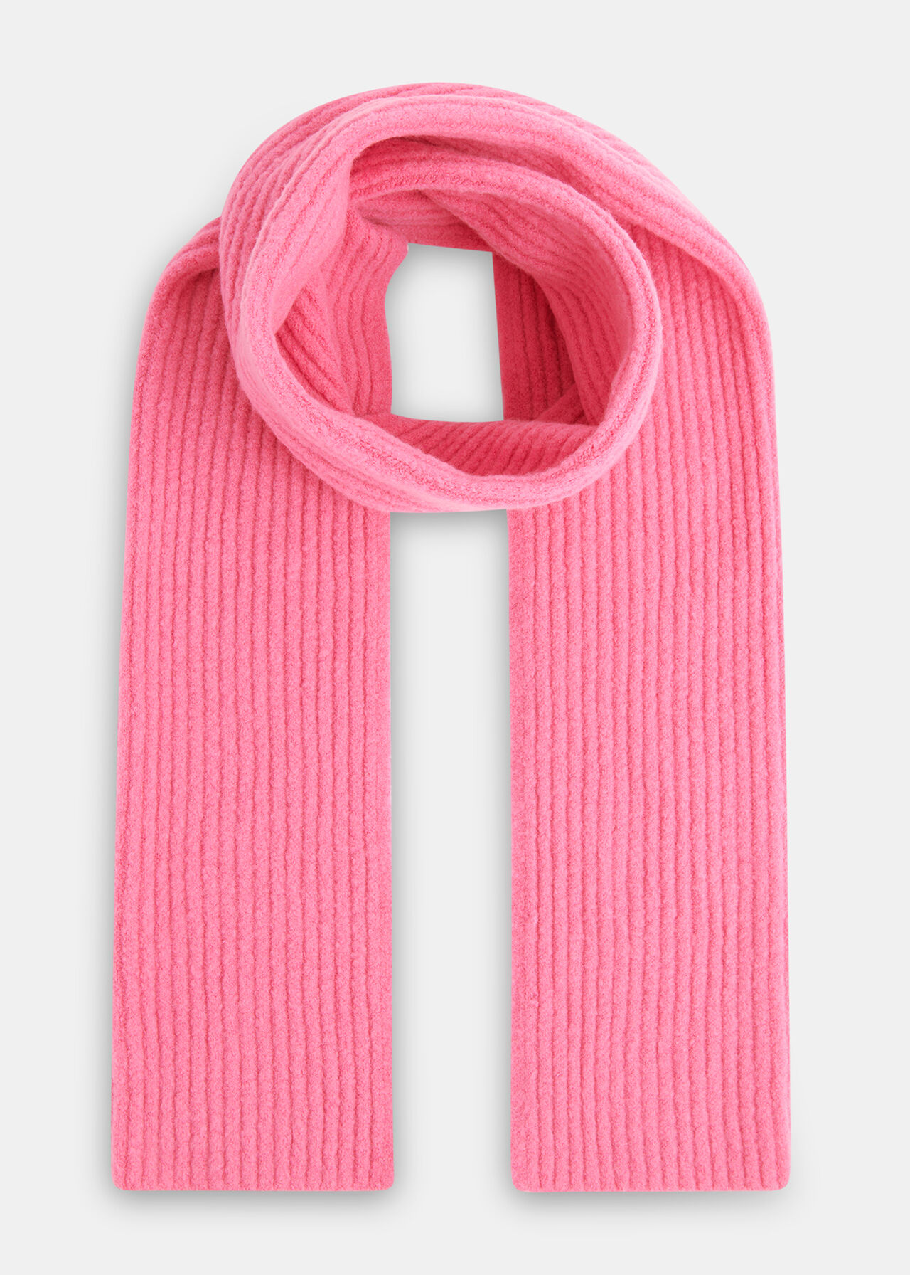 Pink Wool Mix Rib Scarf | WHISTLES