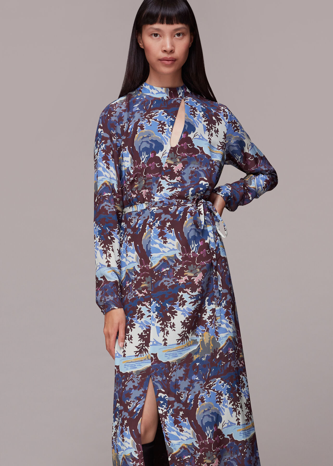 Great Lake Keyhole Silk Dress