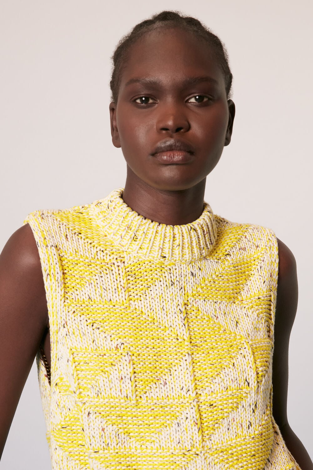 Sleeveless Intarsia Knit