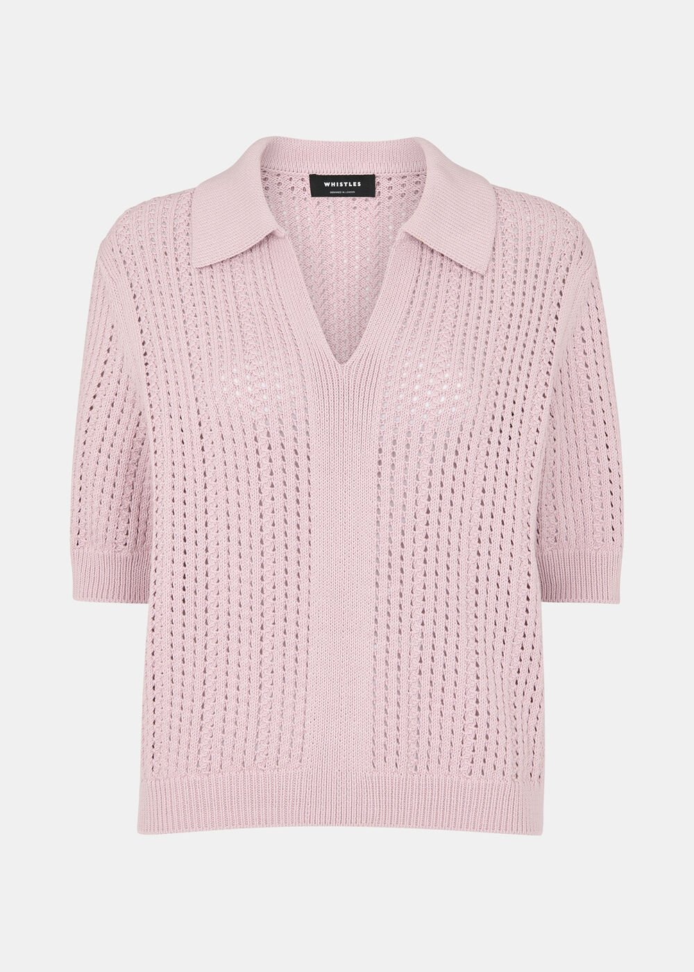 Pointelle Collar Detail Knit