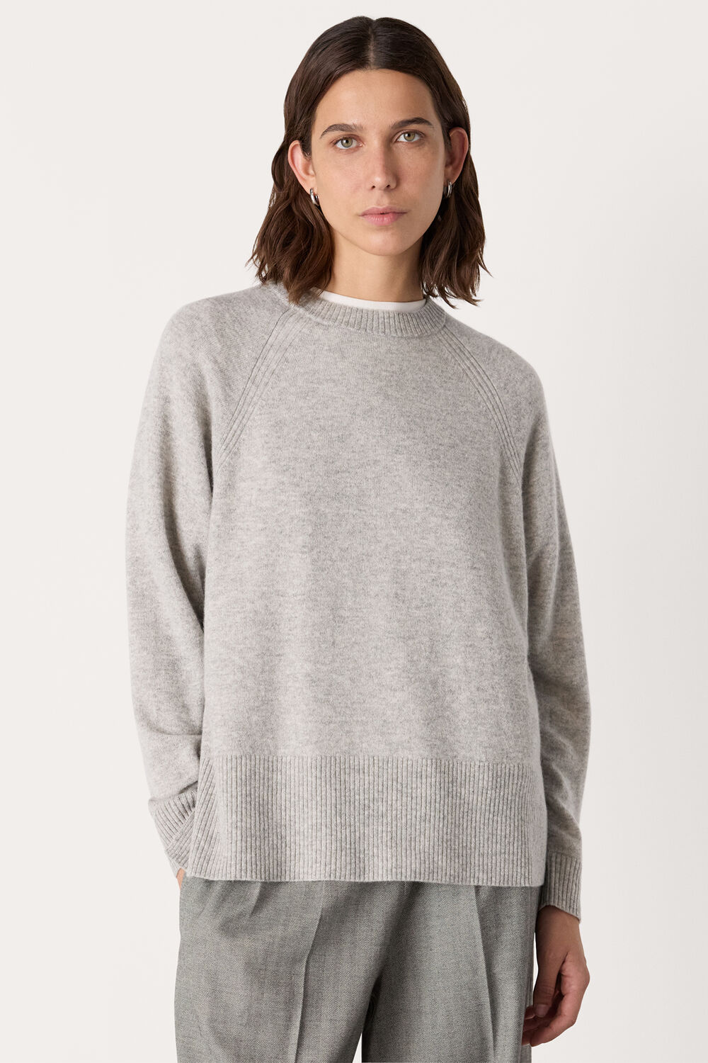 Grey Marl Ultimate Cashmere Crew Neck Sweater