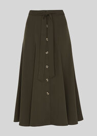 Marissa Button Through Skirt Khaki
