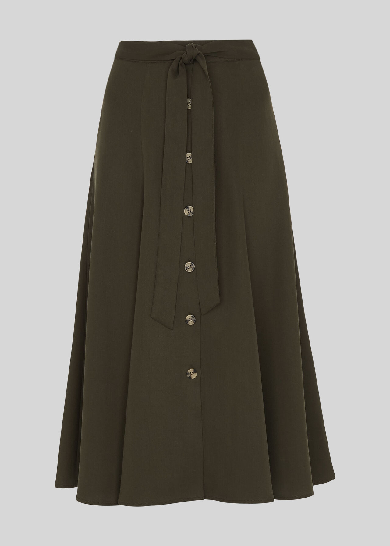 Marissa Button Through Skirt Khaki