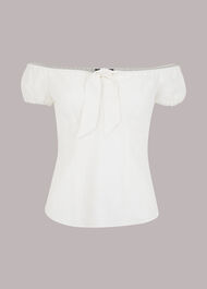 Off Shoulder Tie Front Top