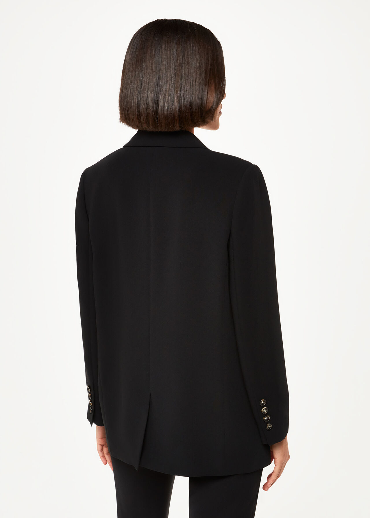 Black Crepe Boyfriend Blazer WHISTLES