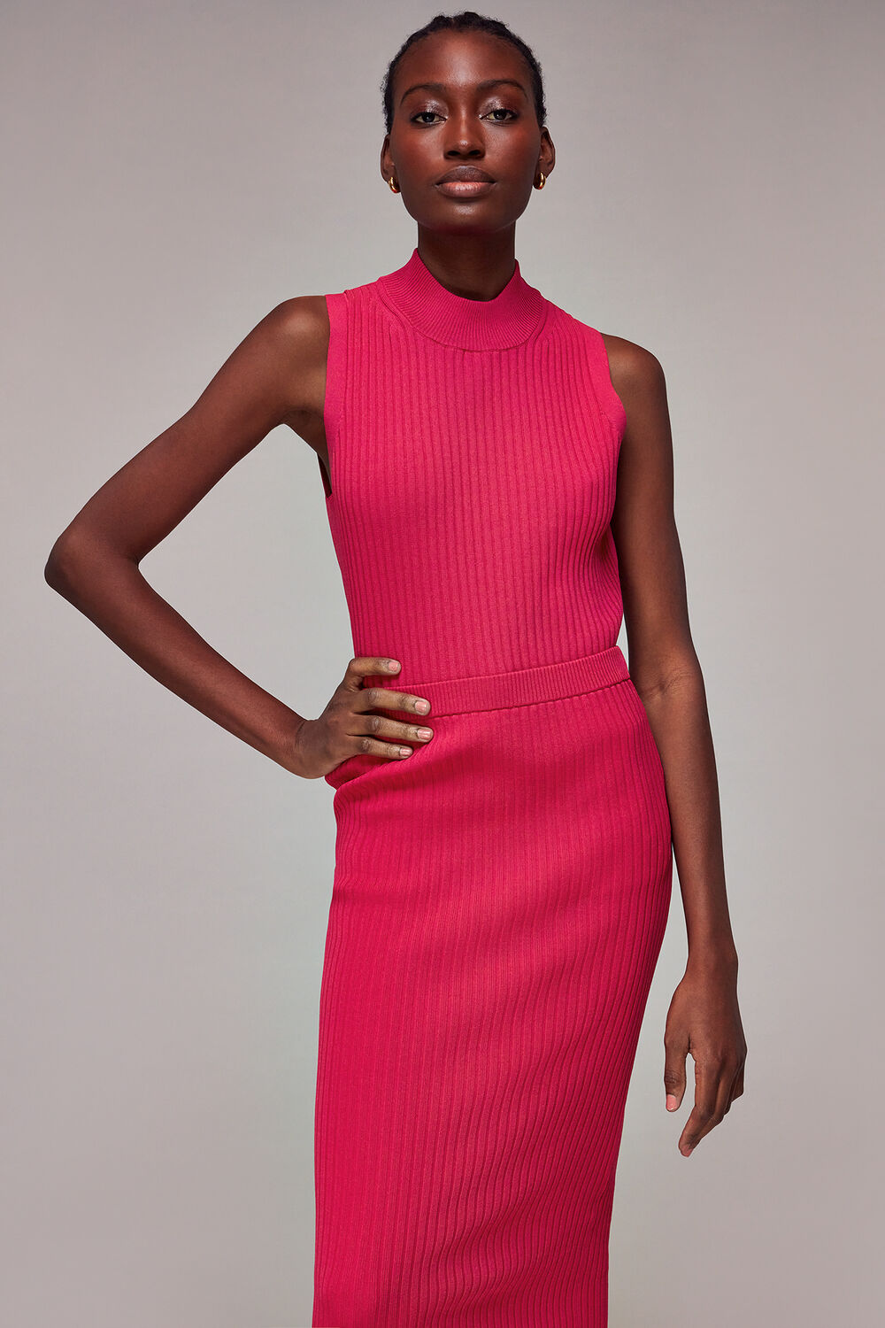High Neck Rib Tunic