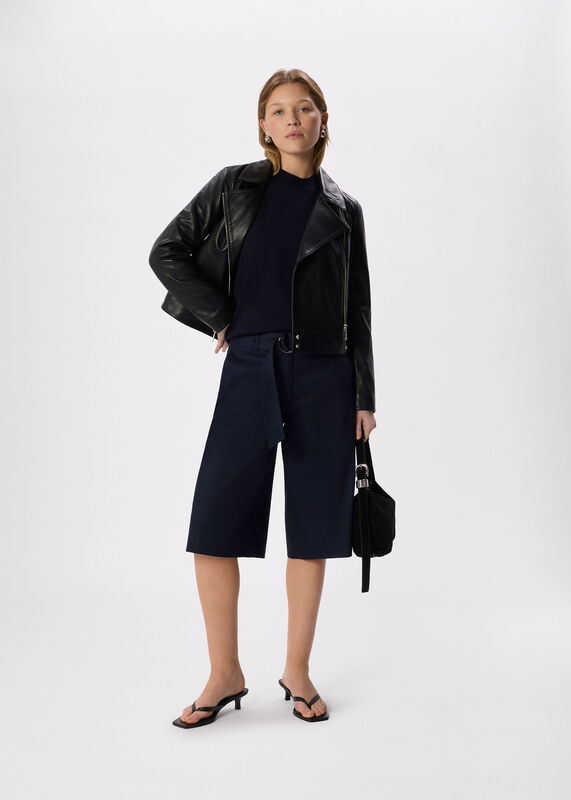 Black Clean Zip Leather Jacket