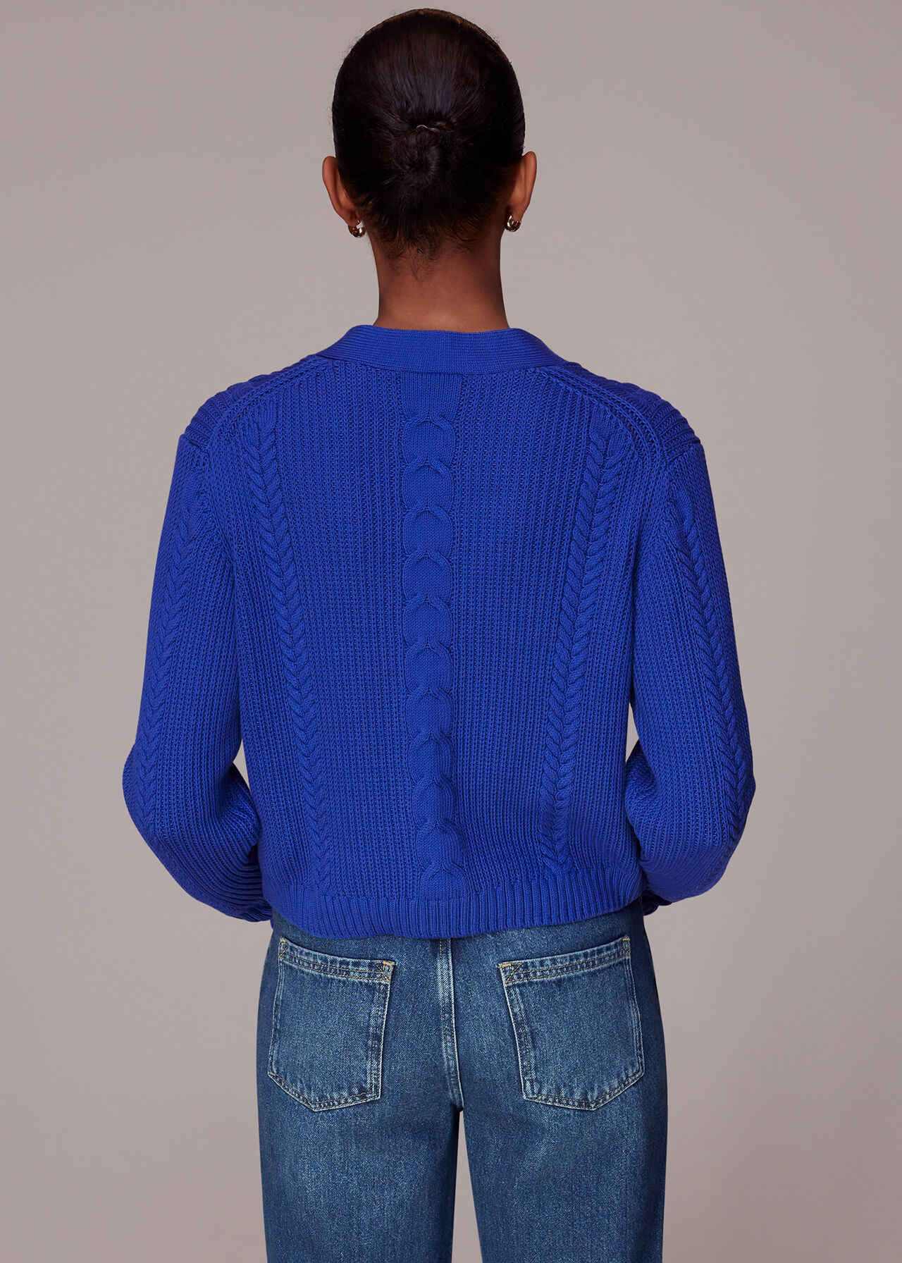 Cropped Cable Cardigan