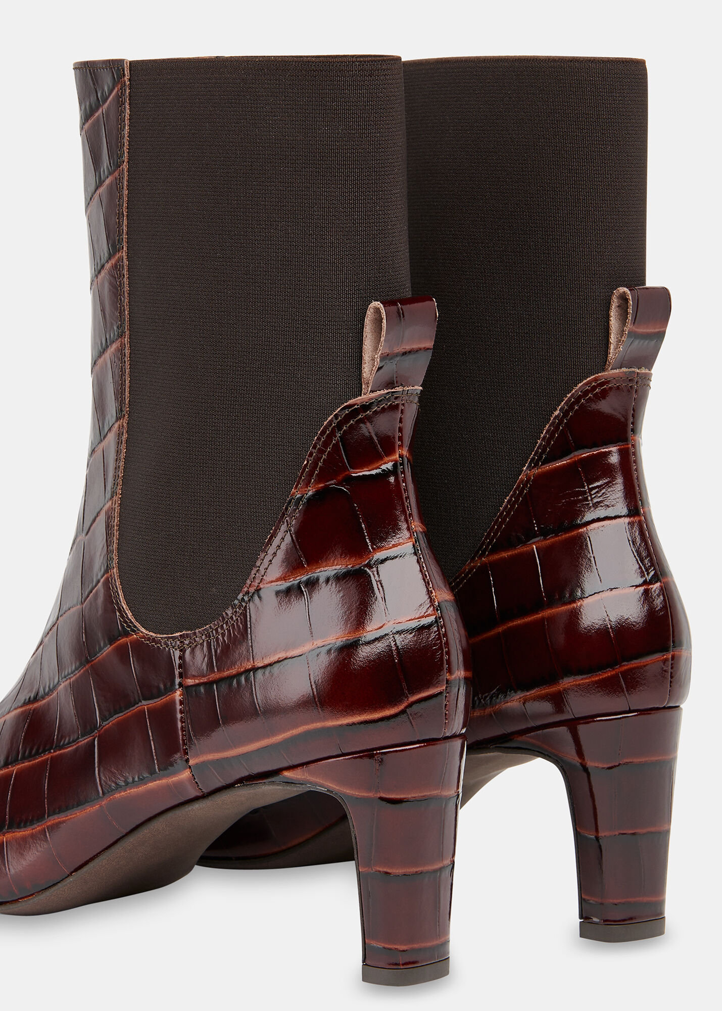 Brown Darla Croc Heeled Boot