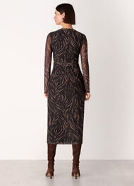 Abstract Zebra Mesh Dress