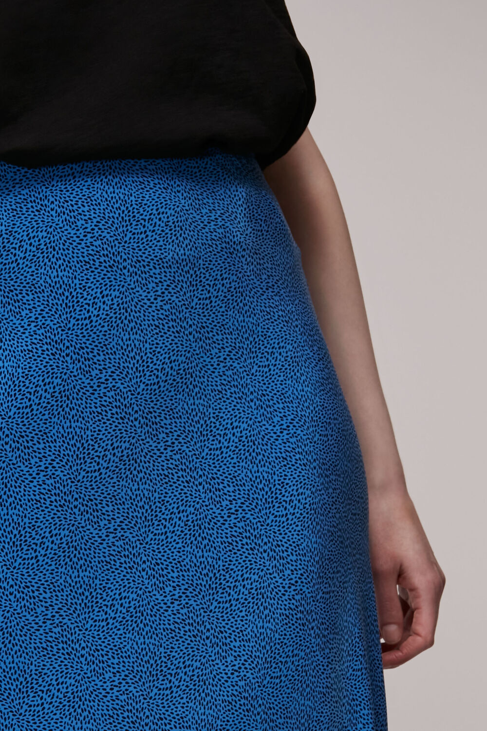 Blue Animal Fleck Print Bias Skirt